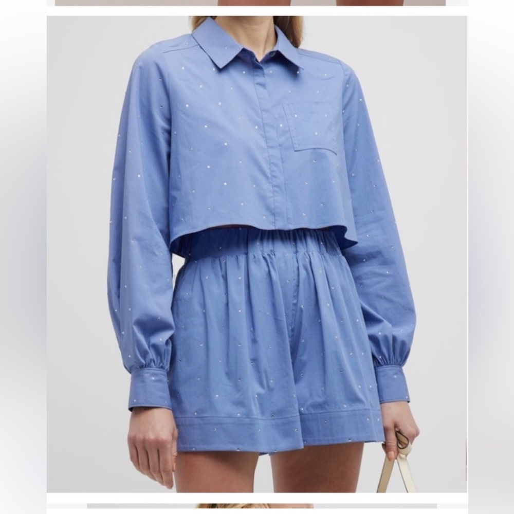 Jason Wu cotton Poplin rhinestone shorts